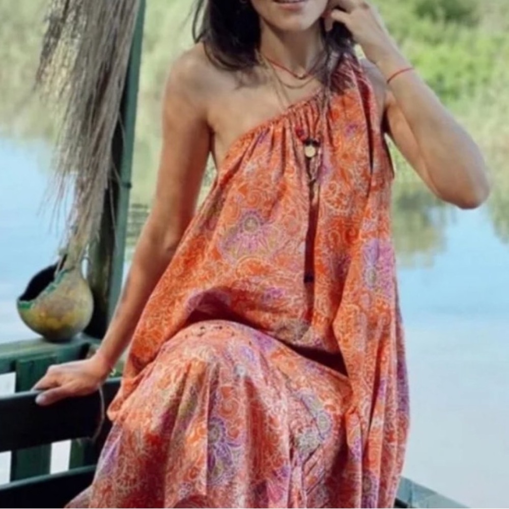 Zara Printed Asymmetric Maxi - Size S
